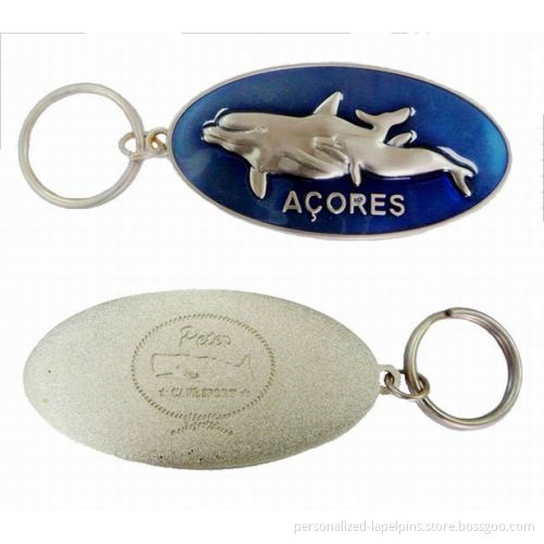 Metal Dolphins Key Chain, Zinc Alloy Metal Keychains For Promotional And Souvenir